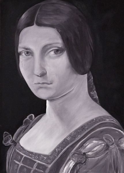 Bildnis einer jungen Frau, nach einem Motiv von Leonardo da Vinci