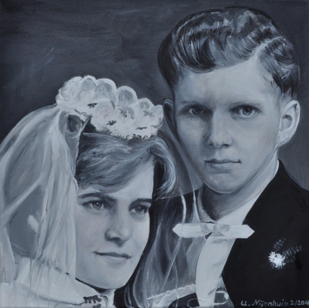 Oelbild 'Hochzeit 1960'